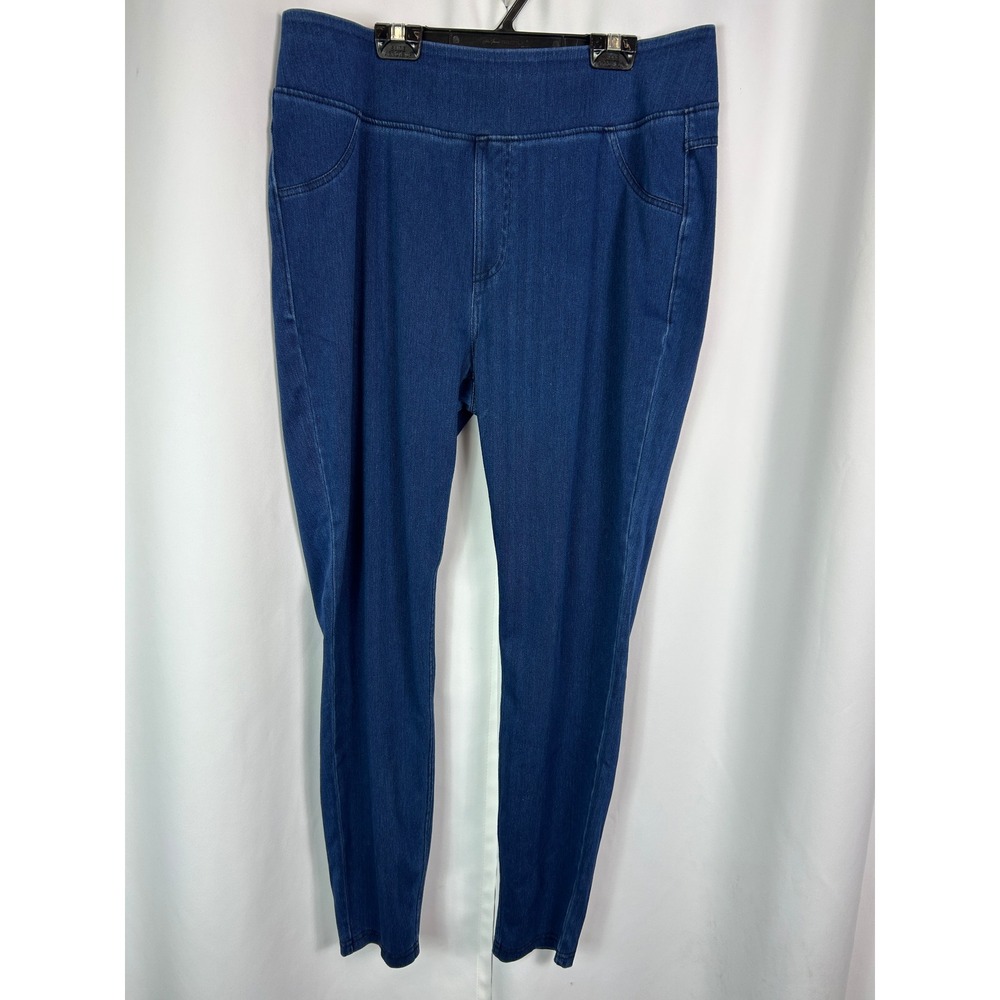 Halara Flex Denim Blue Solid Leggings Stretchy Athleisure Casual Jeggings XL